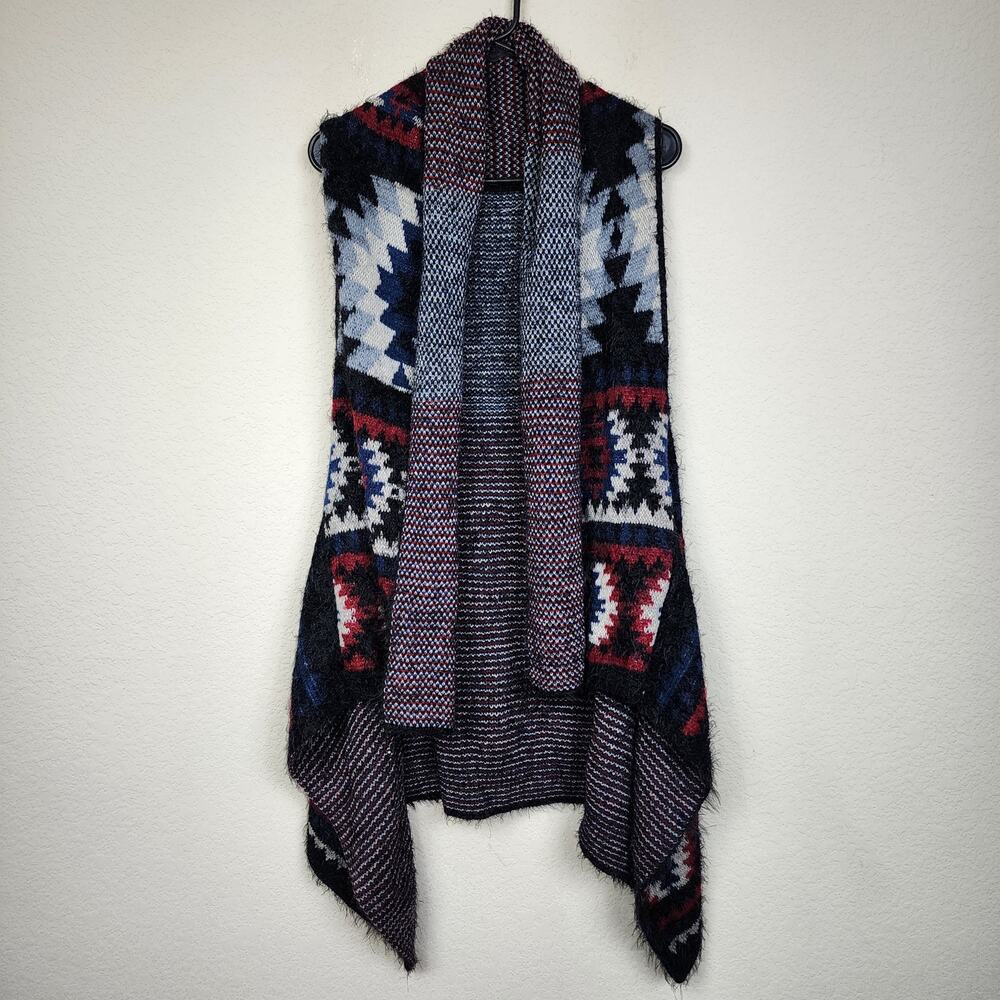Aztec Print Boho Cardigan Sweater Vest
